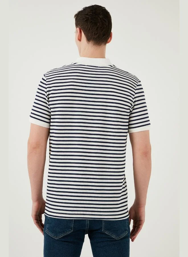 Buratti  Buratti Cotton Regular Fit Striped Polo Collar T Shirt Men's Polo Collar T-Shirt 5903009 for Men | Best Price UAE