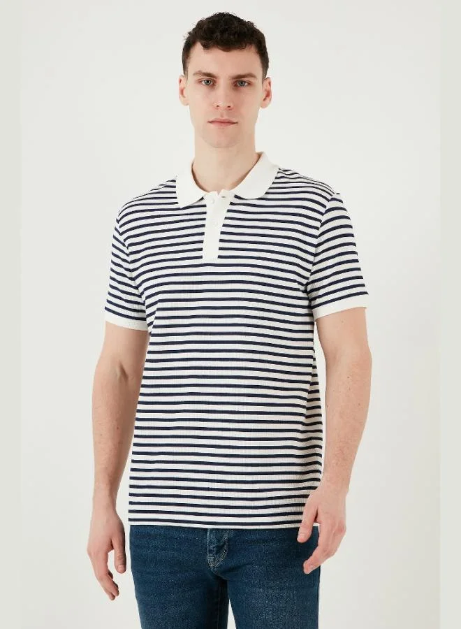 Buratti  Buratti Cotton Regular Fit Striped Polo Collar T Shirt Men's Polo Collar T-Shirt 5903009 for Men | Best Price UAE