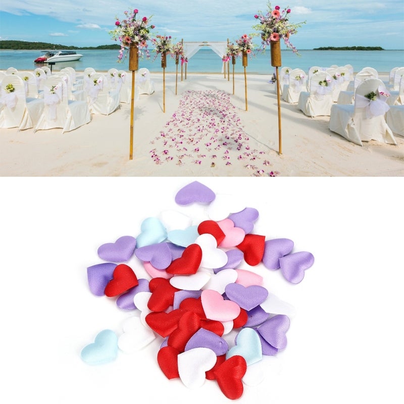 Heart Shaped Bag Sponge: 500 Pieces Mixed Colors 2.1cm, Built-in Soft Durable Sponge, High-Quality Odorless Polyester, Exquisite Handmade Accessory for Valentine's Day Wedding Anniversary Party Decora - Image 3