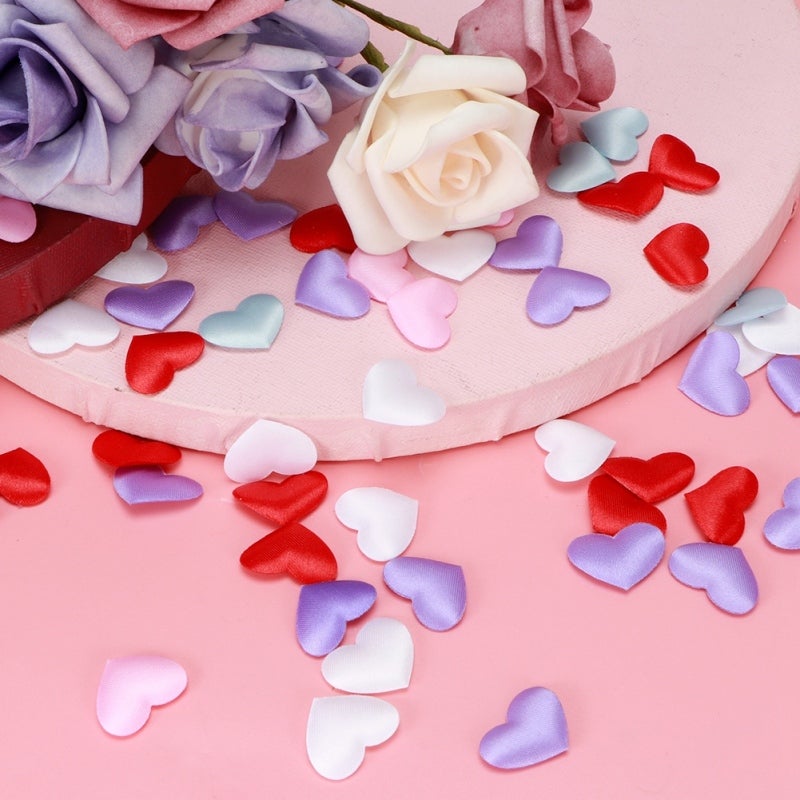 Heart Shaped Bag Sponge: 500 Pieces Mixed Colors 2.1cm, Built-in Soft Durable Sponge, High-Quality Odorless Polyester, Exquisite Handmade Accessory for Valentine's Day Wedding Anniversary Party Decora - Image 5
