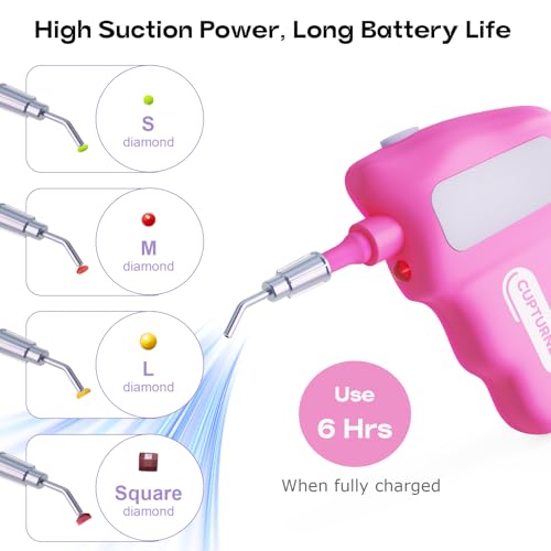 CUPTURNER Electric Diamond Painting Pen - Cordless and Ergonomic Design with LED Light, Ultra-Lightweight, Diamond Art Accessories for Diamond Art Crafting (Hot Pink) - Image 4