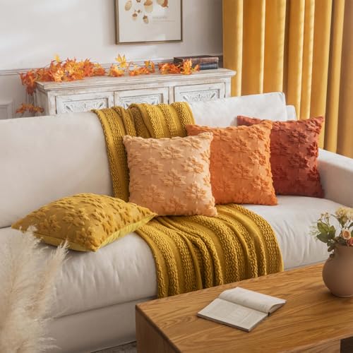 COSIBONO Maple Leaf Fall Throw Pillow Covers 18"x18" Set of 2, Caramel Farmhouse Decorative Pillow Covers for Autumn Harvest Holiday Accent Pillow Cases, Faux Fur Pillow Covers for Couch Bed Room - Image 5