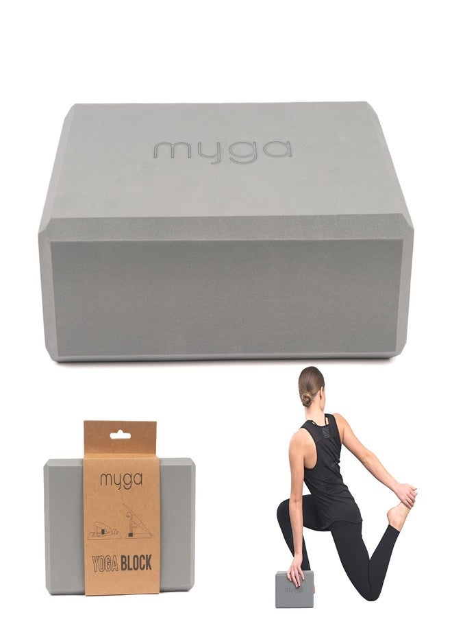 Myga Grey Foam Yoga Block - EVA Foam Yoga Brick - Image 1