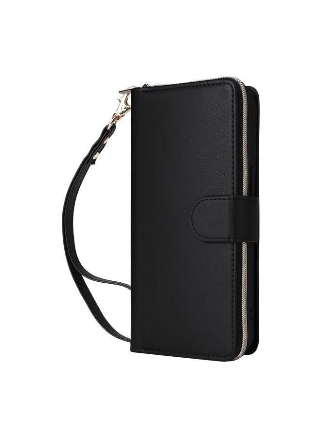 زبون حافظة لهاتف iPhone 12 / 12 Pro مزودة بتسع فتحات للبطاقات وحقيبة محفظة بسحاب وحافظة هاتف جلدية - Image 2