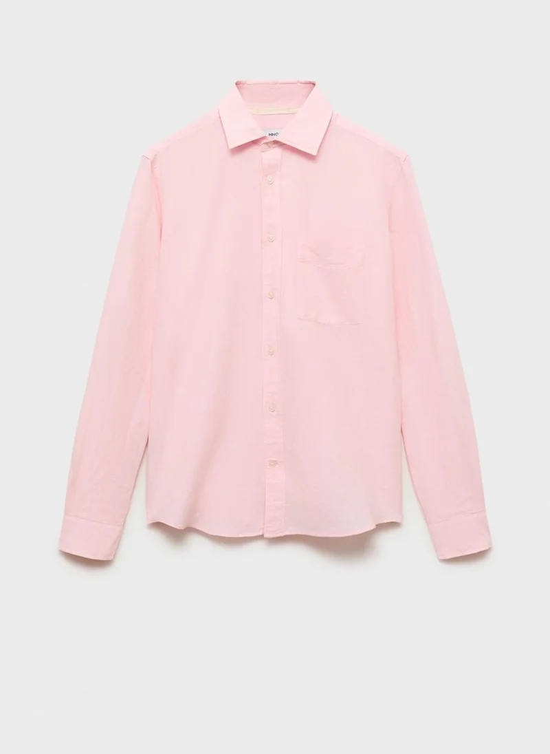 Mango Man Casual Classic Fit Linen Shirt