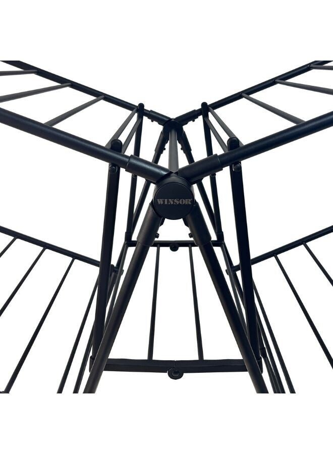 Winsor Winsor Foldable Cloth Dryer | Heavy Duty Cloth Drying Stand | Metal Drying Racks for Balcony  – 26m Drying Space | WR80829 - Black  - Image 4