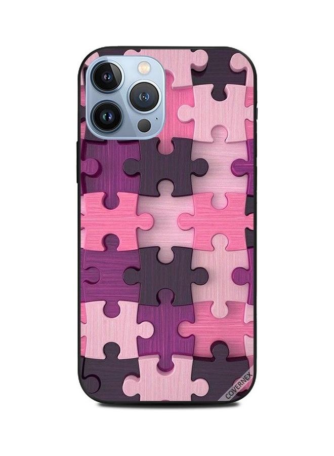Covernex Apple iPhone 13 Pro Max Protective Case Cover Printed Featuring Pink Color Wooden Toys Pattern DESIGN_0339 - Image 1