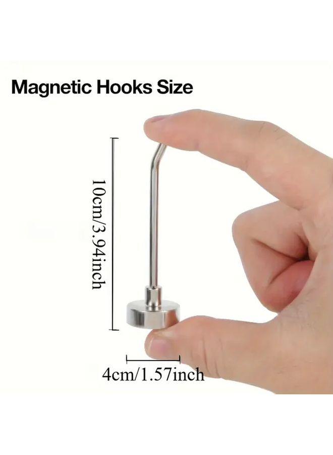 Heavy Duty Magnetic Hooks 2pcs 10mm 6.8kg Weight Capacity Strong Hold Corrosion Resistant Wall Mounted Hanger for Fridge Doors Cabinets Whiteboard Coats Keys Towels Utensils - Image 4
