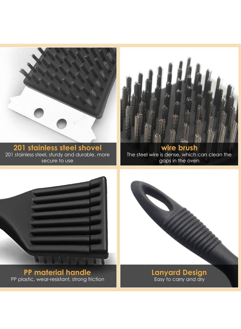 KASTWAVE Grill Cleaning Brush 2 Pack Triangle Metal Bristles Cleaner with Scraper and Long Handle Stainless Grill Grate Cleaner Perfect for All Grilling Tools - Image 4