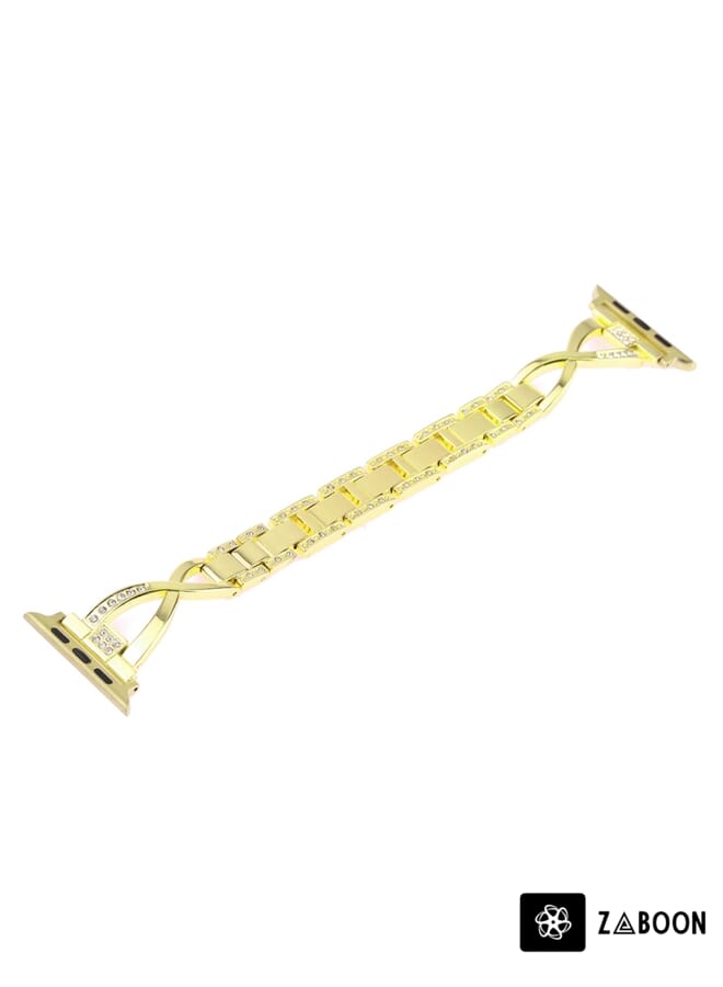 Zaboon Colorful Diamond Stainless Steel  Replacement Watch Band For Apple Watch Series 7 41mm / 6 & SE & 5 & 4 40mm / 3 & 2 & 1 38mm - Image 1