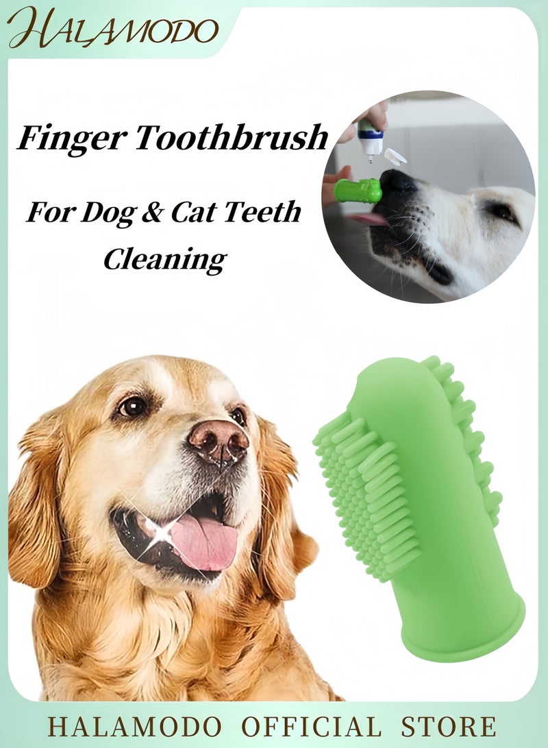 HALAMODO Dog Cat Teeth Cleaning Finger Toothbrush for Small Medium Large Dogs Cats Silicone Toothbrush Easy to Clean Teeth Suitable for Most Pets Dental Care - Image 1