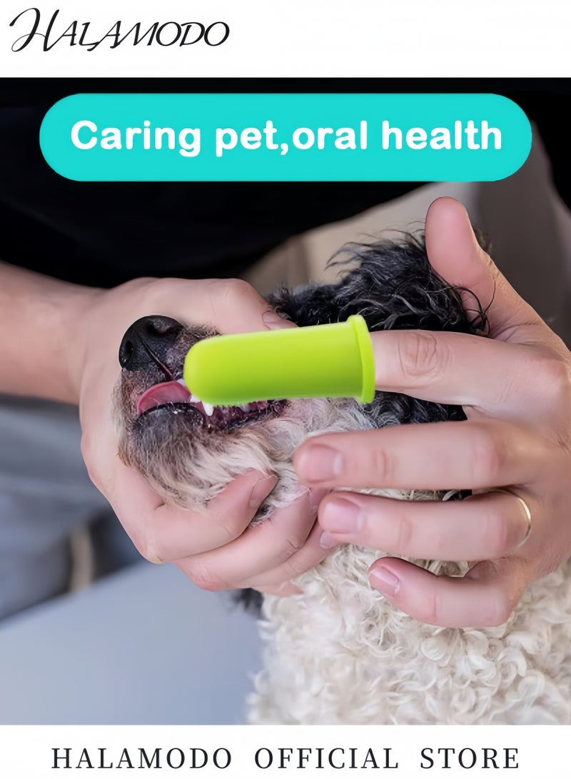 HALAMODO Dog Cat Teeth Cleaning Finger Toothbrush for Small Medium Large Dogs Cats Silicone Toothbrush Easy to Clean Teeth Suitable for Most Pets Dental Care - Image 2