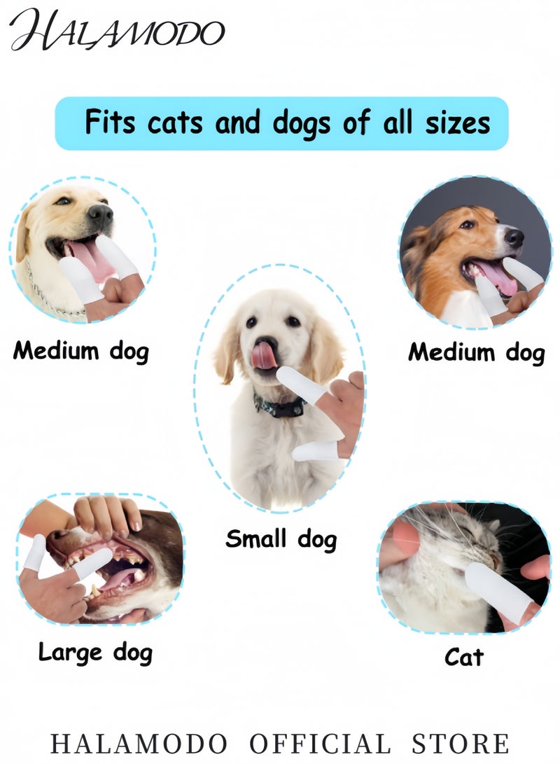 HALAMODO Dog Cat Teeth Cleaning Finger Toothbrush for Small Medium Large Dogs Cats Silicone Toothbrush Easy to Clean Teeth Suitable for Most Pets Dental Care - Image 5