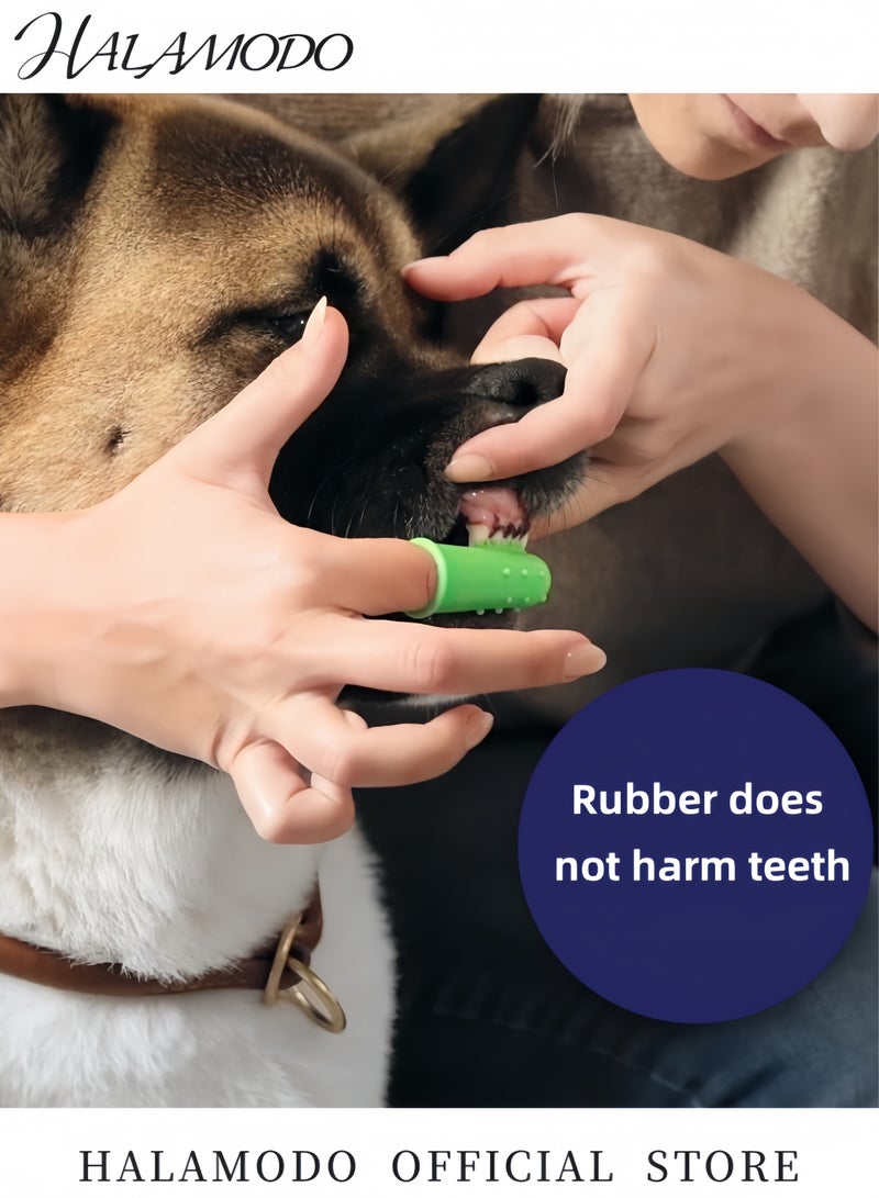 HALAMODO Dog Cat Teeth Cleaning Finger Toothbrush for Small Medium Large Dogs Cats Silicone Toothbrush Easy to Clean Teeth Suitable for Most Pets Dental Care - Image 4