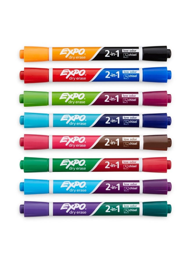 Expo Dry Erase 2-In-1 Markers, Chisel Tip, Assorted, 8 Count  - Image 3