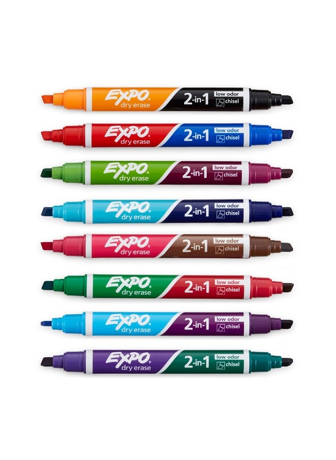 Expo Dry Erase 2-In-1 Markers, Chisel Tip, Assorted, 8 Count  - Image 4