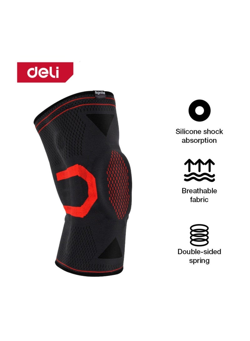Deli Agnite Knee Pads for Men & Women – 3D Woven Breathable Fabric, Silicone Non-Slip Grip, Shock Absorption, Joint Pain Relief – Ideal for Gym, Running, Sports (One Size Fits All) - Image 1