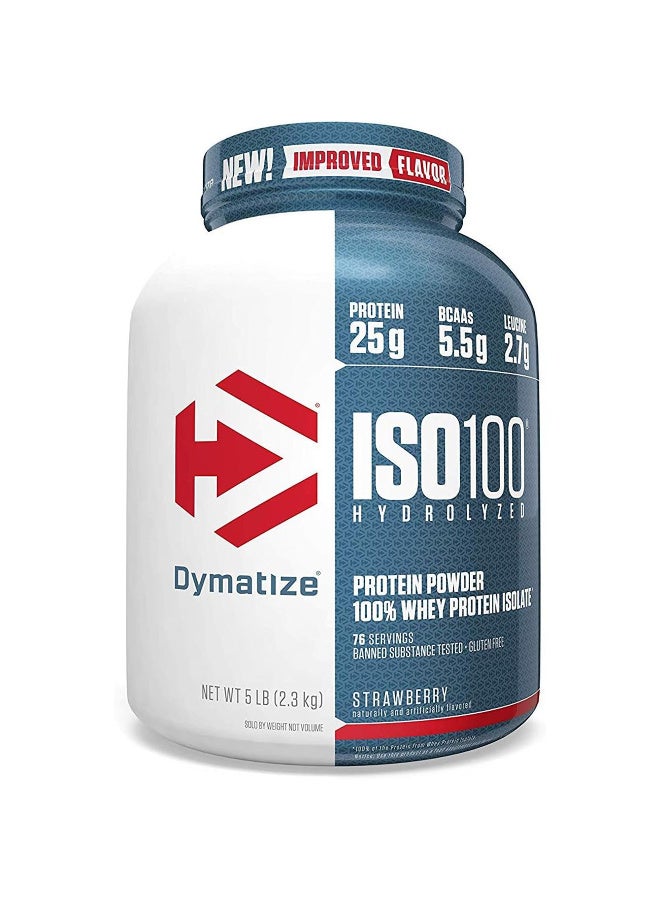 ديماتيز Dymatize ISO 100 – Strawberry – 5 LB (2.3 KG) - Image 1