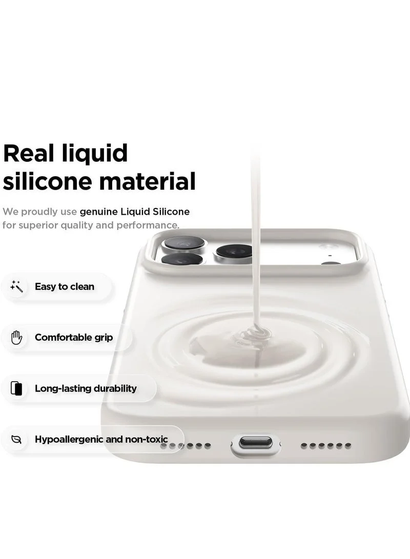 Mobcos New iPhone 17 Pro Max Grey Luxury Magnetic Compatible for iPhone Series – Shockproof, Slim Fit, Soft-Touch Protective Cover with Magnetic Wireless Charging Support