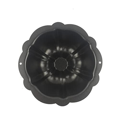 LoveDeal 4 Inch Nonstick Mini Bundt Cake Pan, Set of 4 for Baking, Carbon Steel Fluted Cake Pans, Metal Round Pumpkin Shaped Cake Mould for Cupcake, Muffin, Brownie, Pudding - Black - Image 5