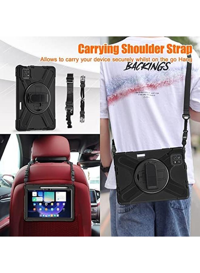 erorex Zenrich Rugged Case For Xiaomi Pad 6 Pad6 Pro 2023 Released Shockproof Mi Pad6 Case With Kickstand Hand Strap Pencil Holder Shoulder Belt Black  - Image 4