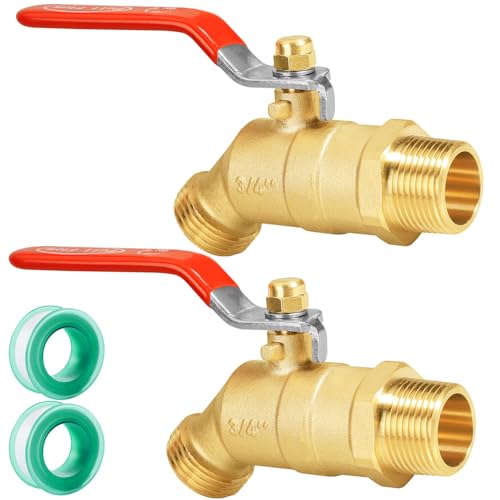 SIGURANTA 34 NPTMIP Brass Male Hose Faucet Water Spigot with 34 Male GHT Thread HeavyDuty Outdoor Hose FullFlow Valve Long Handle 2PCS - Image 1