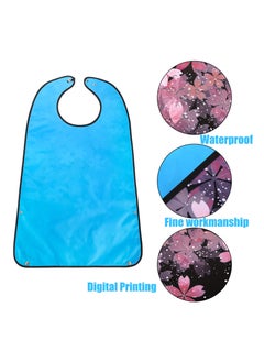 KASTWAVE 3 Pack Adult Bibs for Elderly, Washable and Waterproof Bibs 30 x 19.5 Inch Clothing Protectors with Optional Crumb Catcher for Women Men Seniors Eating During Mealtime  - Image 3