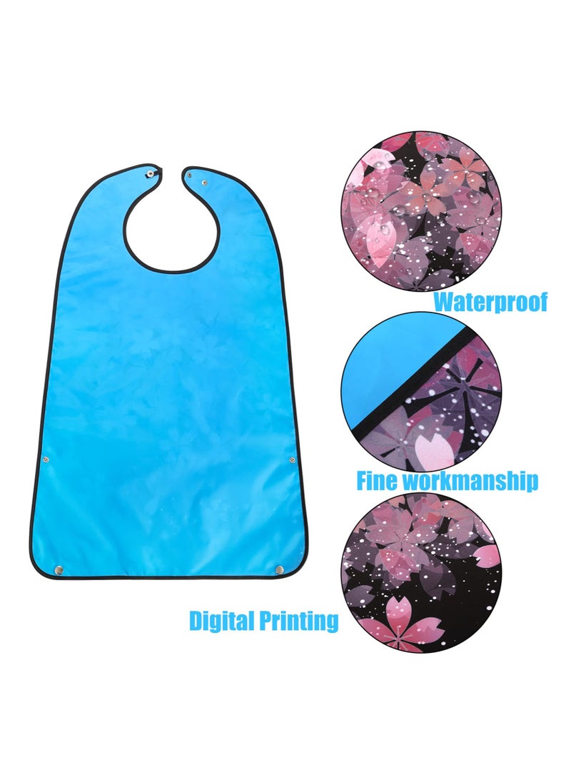 KASTWAVE - 3 Pack Adult Bibs for Elderly, Washable and Waterproof Bibs 30 x 19.5 Inch Clothing Protectors with Optional Crumb Catcher for Women Men Seniors Eating During Mealtime - Image 1