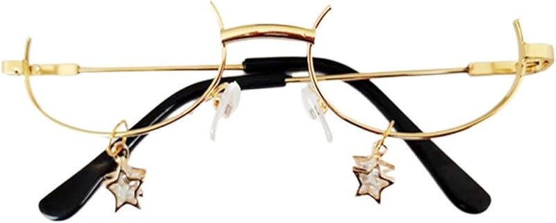 Gold Silver Frame Anime Cosplay Glasses without Lens for Party Carnival Accessories - Image 2