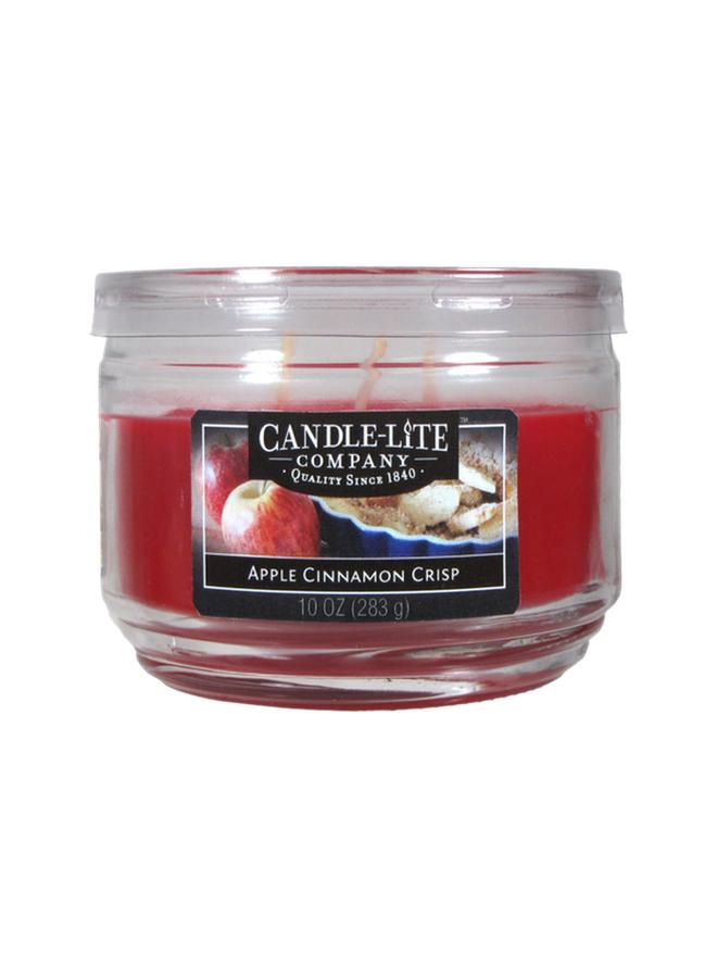 CANDLE-LITE Apple Cinnamon Crisp Candle Glass Red 10Oz