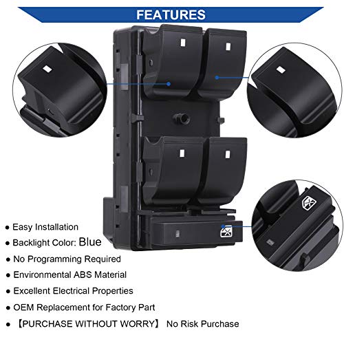Obaee Driver Side Power Master Window Switch, Compatible with Chevy Silverado/Chevrolet Traverse/HHR/2007-2013 GMC Sierra/Yukon/Buick Enclave Replace OE 20945129 25789692 - Image 5