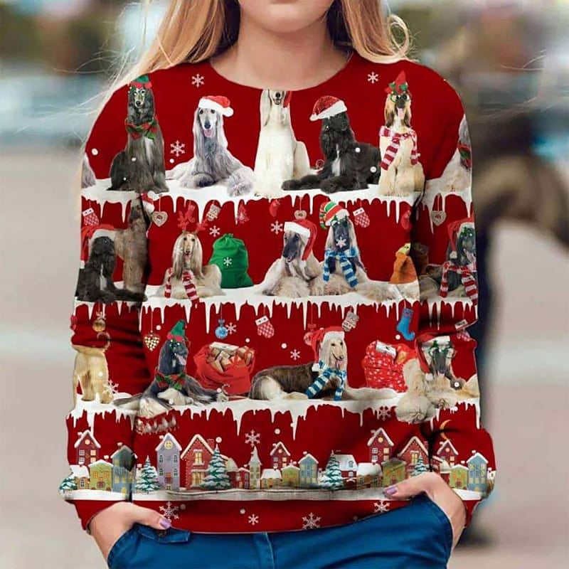 woobles Womens Christmas Jumper Unisex 3D Christmas Jumpers Novelty Xmas Animal Elf Printed Sweatshirt Long Sleeve Novelty Funny Print Pattern Crewneck Jumpers T-Shirt S-XXL - Image 2
