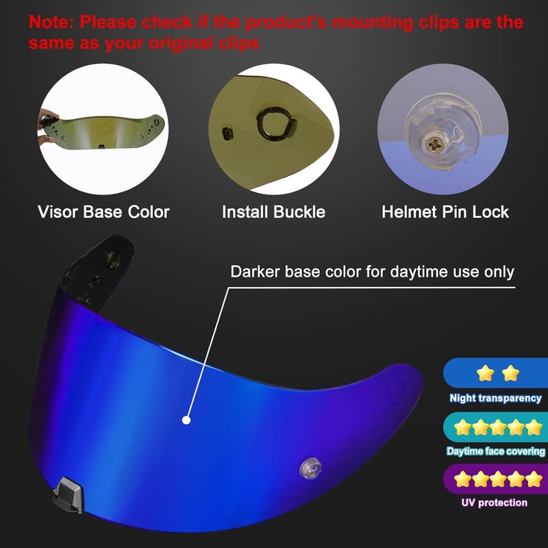 PSLER Helmet Visor for EXO 520 1400 R1 Coloured Visor for Scorpion EXO 391 520 1400 R1, UV Protection Motorcycle Accessories Replacement for Protective Visor Heavy load resistant - Image 3