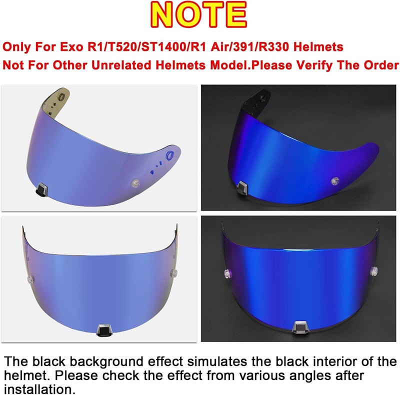 PSLER Helmet Visor for EXO 520 1400 R1 Coloured Visor for Scorpion EXO 391 520 1400 R1, UV Protection Motorcycle Accessories Replacement for Protective Visor Heavy load resistant - Image 2