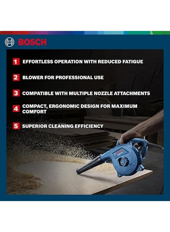 BOSCH GBL 650 منفاخ محترف | محرك 650 واط | تدفق هواء 3.7 م³/دقيقة | تصميم خفيف الوزن ومريح | متوافق مع ملحقات فوهة متعددة | 1.7 كجم منفاخ محترف | ضمان 1 سنة - Image 4