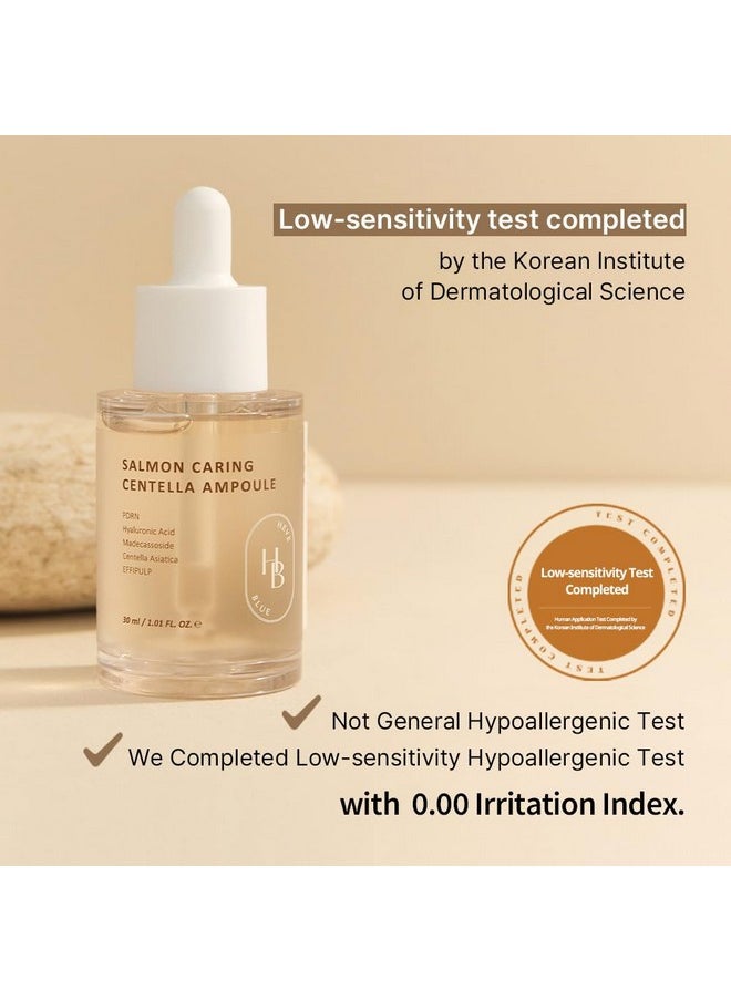 HEVEBLUE HEVEBLUE Salmon Caring Centella Ampoule - Salmon PDRN, Salmon Egg Extract, Centella, Madecassoside, Calming, Soothing, Restore and Rejuvenate Damaged Skin, Low Irritation, Korean Skincare  - Image 4
