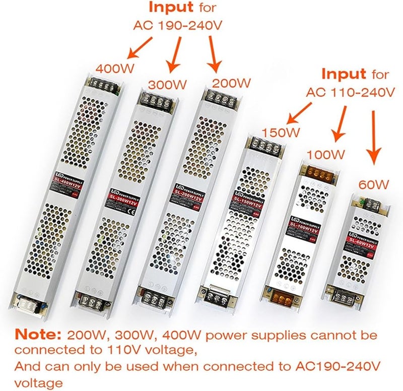 60W 12V LED Strip Power Supply Driver Constant Voltage Transformer 60W 100W 150W 200W 300W 400W - Image 5