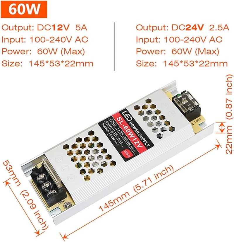 60W 12V LED Strip Power Supply Driver Constant Voltage Transformer 60W 100W 150W 200W 300W 400W - Image 3