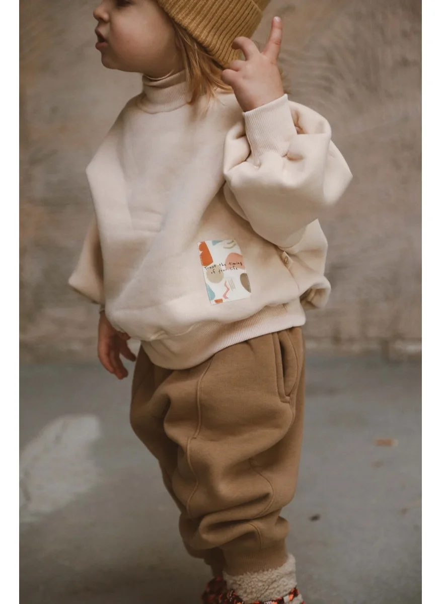 اوهلالا كوالا Turtleneck Oversize Polar Fleece Sweatshirt 1-5 Years