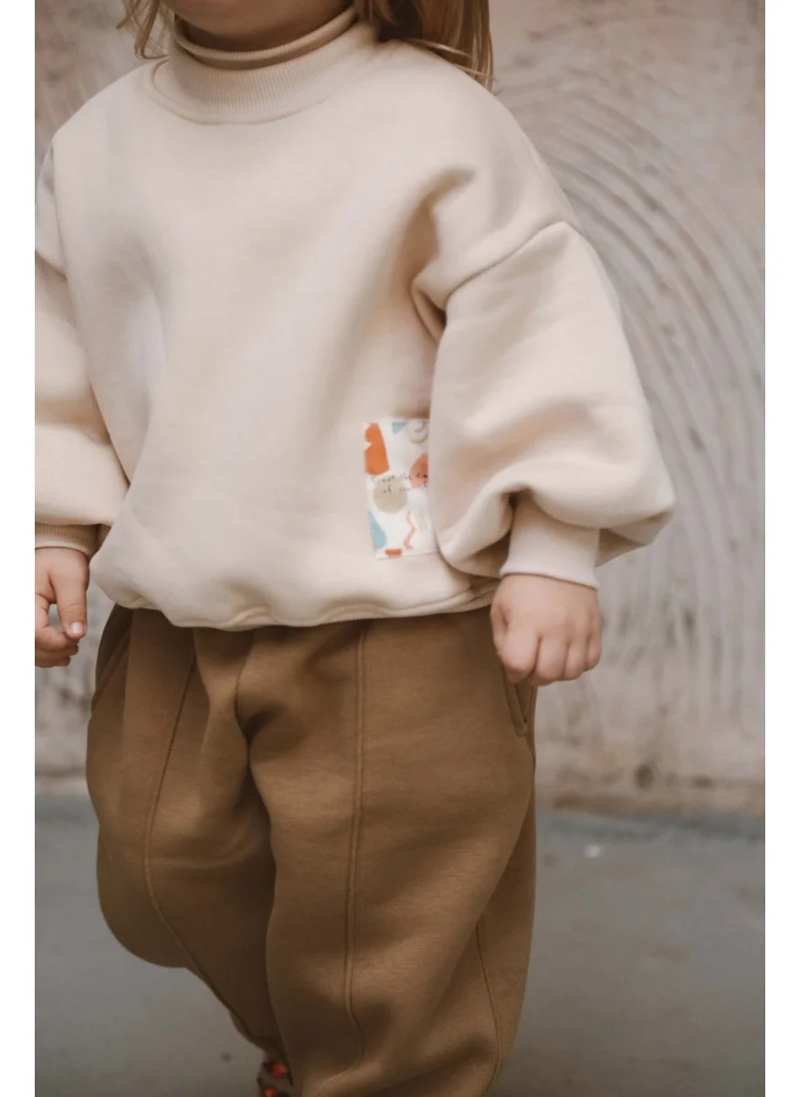 اوهلالا كوالا Turtleneck Oversize Polar Fleece Sweatshirt 1-5 Years