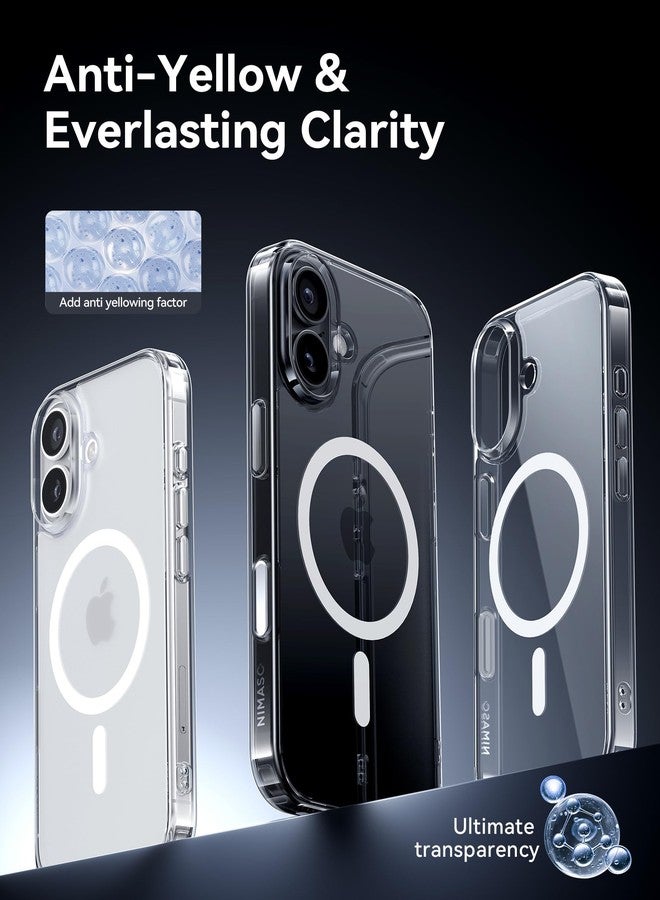 NIMASO for iPhone 17 Case Clear, Compatible with MagSafe, Shockproof Military Grade Protection, Non-Yellowing, Slim Thin Magnetic Phone Case for iPhone 17, Clear - Image 4