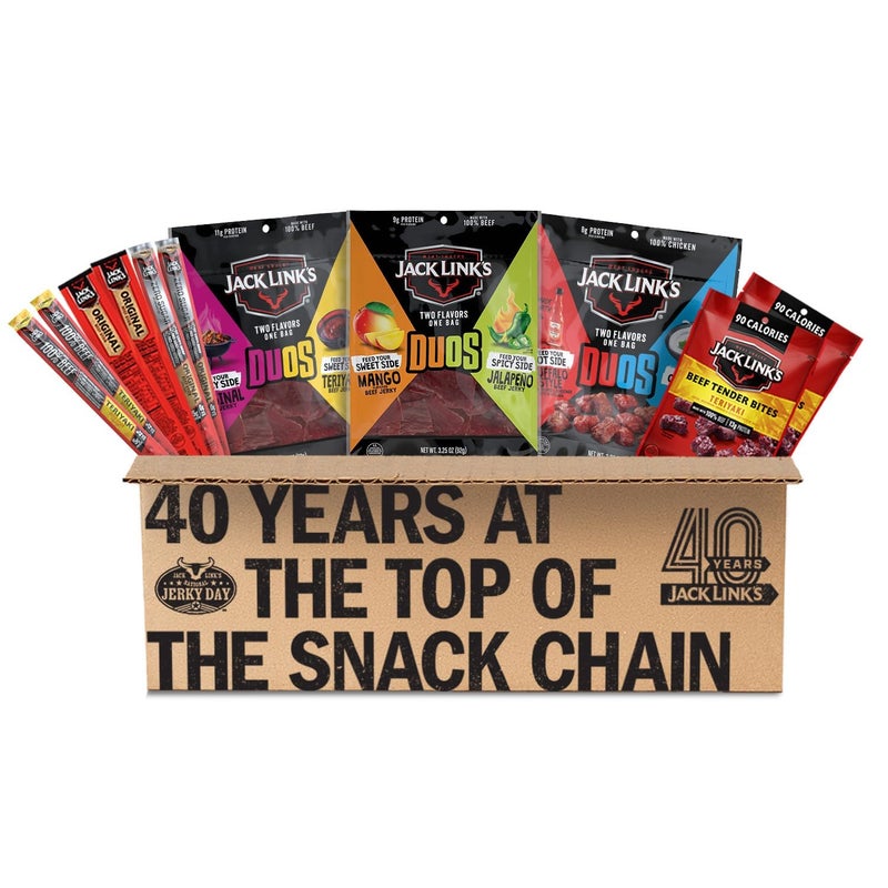 Jack Link's Jack Links DUOs Gift Box  Includes Beef Jerky Chicken  Tender Bites  Sticks Great Protein Gifts for Dad Men or Meat Lovers Ideal for Holidays  More  11Piece Beast Snack Variety Pack - Image 3