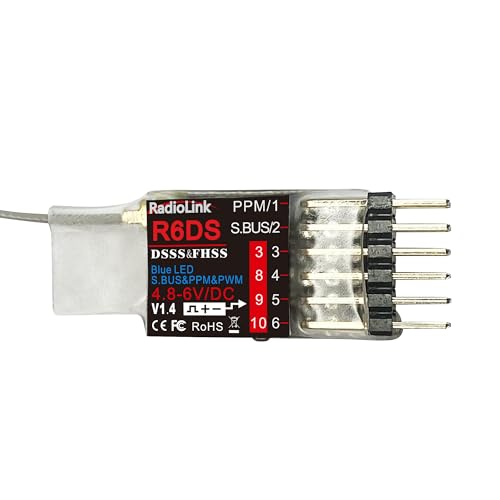 Radiolink R6DS 24GHz RC Receiver 610 Channels SBUSPWMPPM for Drone Airplane Fixed Wing AT9SAT9S ProAT10AT10II Transmitter RX - Image 1