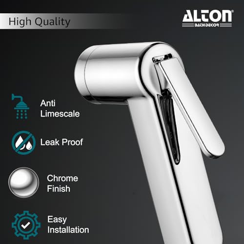 ALTON SHR20910 ABS Health Faucet with SS-304 Grade 1.25 Meter Flexible Hose Pipe and Wall Hook, Chrome Finish (Jet Spray for Toilet) - Image 4