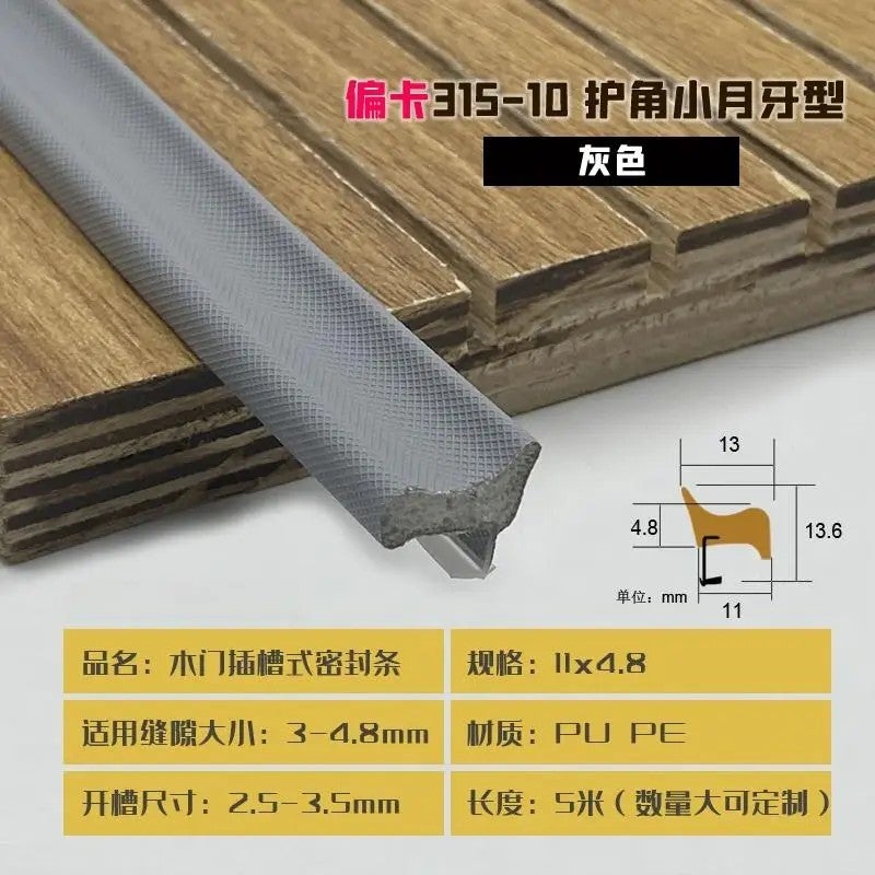 Bluejw Large Gap 8m Door Weather Stripping Seal - V-Shaped Q Foam Kerf Soundproof Window Strip with Card Slot - Household Rubber Product for Weather Stripping Tools - Image 1