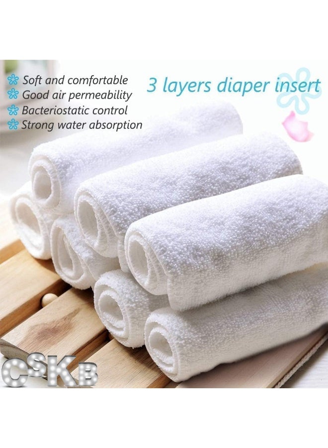 CSKB Baby Cloth Diapers Washable Reusable Diapers for Baby Girls and Boys, One Size Adjustable 7 Pack with 7 Inserts and 1 Storage Bag - Image 2