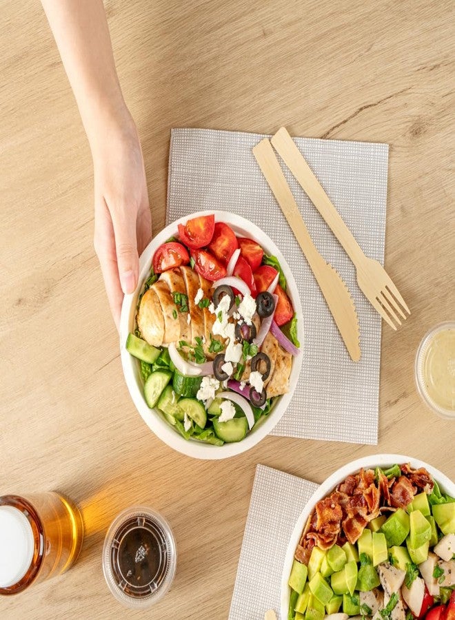 Restaurantware Pulp Safe No PFAS Added 18 Ounce Salad Bowls 100 Disposable Bowls - Lids Sold Separately Home Compostable White Bagasse Bowls Freezable For Cold Foods - Image 4