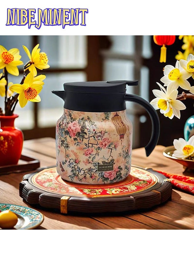 NIBEMINENT 800ML Stainless Steel Flower Theme Tea Infuser, High Capacity Tea Water Separation Pot for White Tea Steeping - Image 3