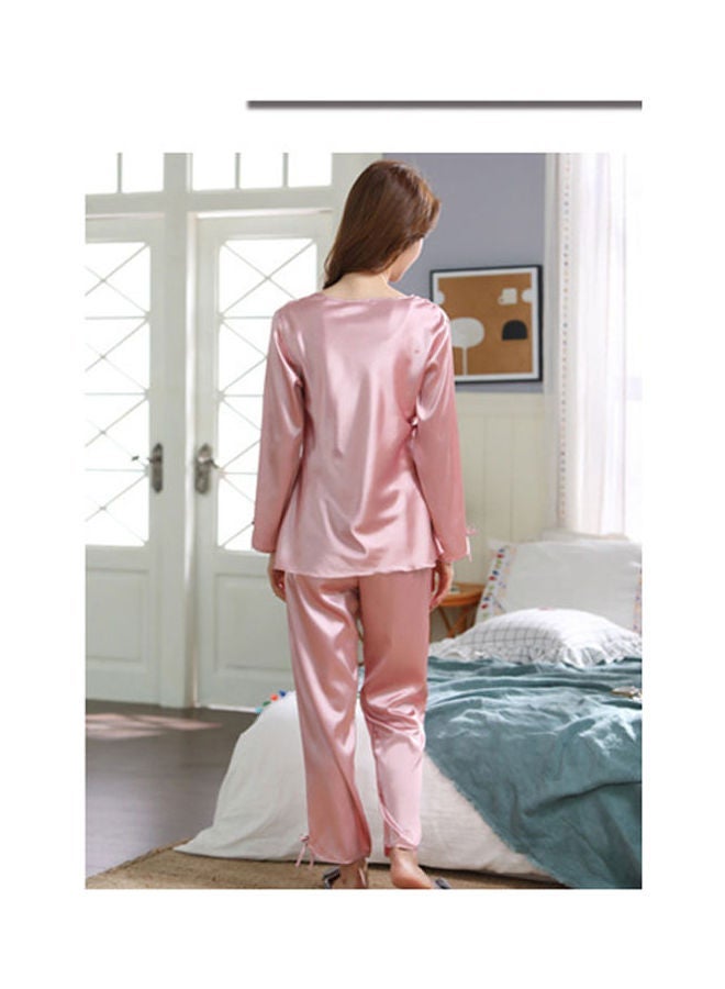 NIBEMINENT 2-Piece Floral Square Collar Pyjama Set Pink  - Image 3