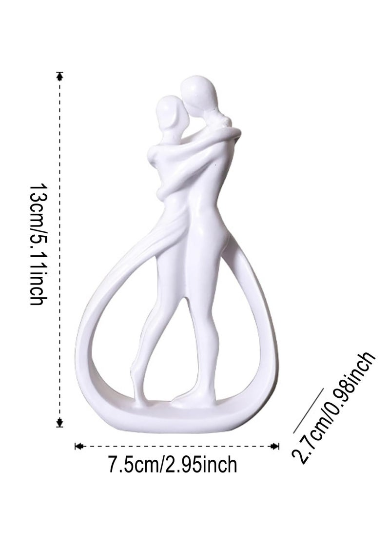 Abstract Couple Lovers Embrace Statue, Crafts Hugging Couple Home Decor for Tabletop Bedroom Office Shelf Bookshelf - Image 2